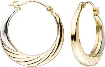 Produktbild von JOBO Creolen rund 333 Gold Gelbgold bicolor Ohrringe Goldohrringe Goldcreolen