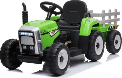 Produktbild von FINOOS Kinder Elektro Traktor Anhänger Kinderauto Kinderfahrzeug kinder Elektroauto 12V Usb Mp3 Grün
