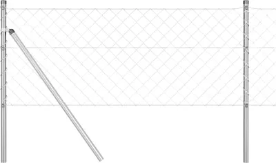 Zdjęcie produktu dla vidaXL System mocowania siatki ogrodzeniowej do podłoża, 25 x 0,6 m, stal ocynkowana, kolor srebrny