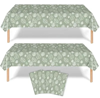 Productafbeelding van Tafelkleden, bladgroen, 137x274 cm, kunststof, 4 stuks
