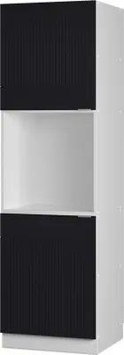 Produktbild von Herdumbauschrank Vicco Fame-Line Schwarz gestreift 60 cm mit offenem Regal, Model 50854