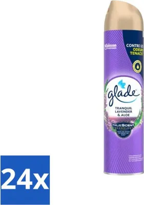 Immagine prodotto di Glade - Deodorante spray per ambienti - Tranquilla lavanda e aloe - 300 ml - Confezione risparmio - 24 pezzi