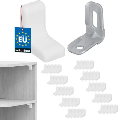 Produktbild von KOTARBAU® 50er Set Metall-Regalbodenträger mit Kunststoffblende für Möbel Weiß