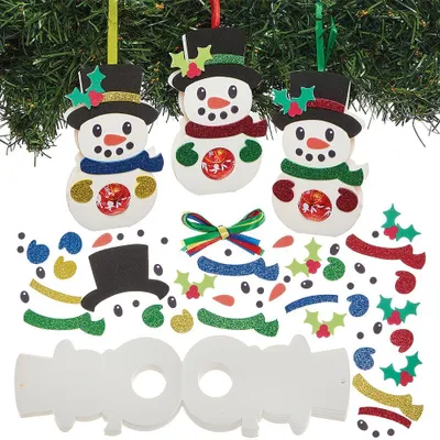 8 Schneemann-Schokoladenhalter, Bastelset, 13 cm, Weihnachtsdeko