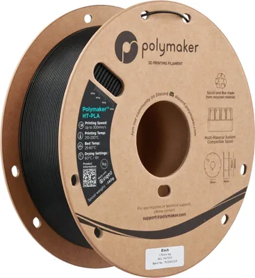 Immagine prodotto di Polymaker HT-PLA, Colore:Nero, Dimensione del filamento:1,75 mm, Peso:1 kg
