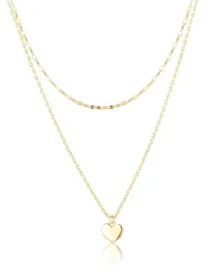 Obrázok produktu pre Pozlátený dvojitý náhrdelník Heart SVLN0638X610045