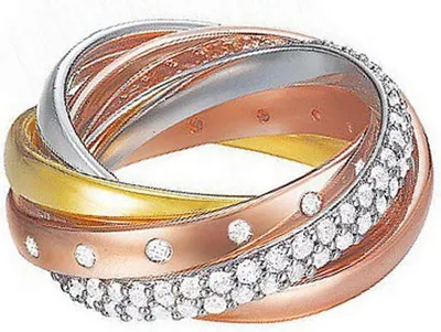 Produktbild von Esprit Damen Ring Messing Silber Rosé Gold Tricolor Magnifica Trio ESRG02838D1, Ringgröße:59 (18.8 mm Ø)