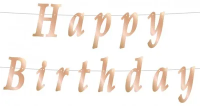 Produktbild von Happy Birthday Girlande rosegold