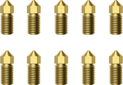 Immagine prodotto di Set di 10 ugelli di estrusione per la stampante 3D AnkerMake M5, oro 0,2 mm