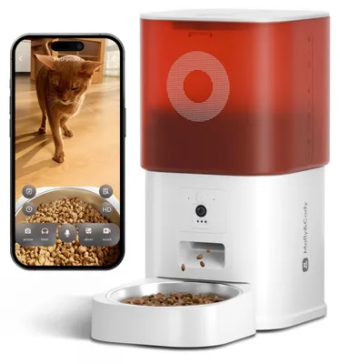 Productafbeelding van Voerautomaat kat met camera - 6 L - App - Wit