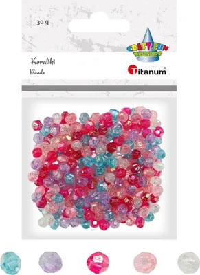 Produktbild von Facettierte Kunststoffperlen, gemischt, 30 g – Titanum