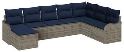 Produktbild von vidaXL Gartensofa-set Grau Poly-Rattan
