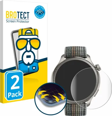 Produktbild von 2x BROTECT Fullscreen Schutzfolie für Huami Amazfit Balance Displayschutz Folie Fullcover Klar Transparent