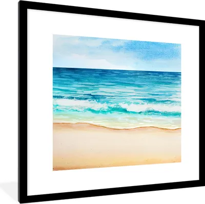 Produktbild von MuchoWow® MuchoWow® Gerahmtes Poster Strand - Meer - Golf 40x40 cm - Poster mit zchwarzem Bilderrahmen - Poster - Plakat im Rahmen