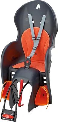Productafbeelding van Kinderzitje fiets - Grijs oranje - Met 3-puntsgordel