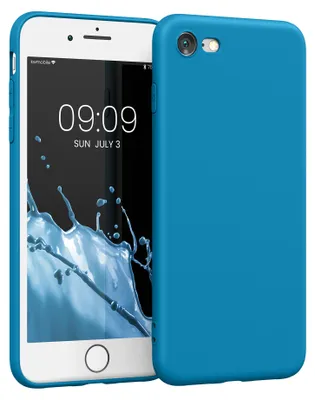 Produktbild von kwmobile Handyhülle für Apple iPhone SE (2022) / SE (2020) / 8 / 7 Hülle - weiches Handy Silikon Case - Schutzhülle Cover - Karibikblau