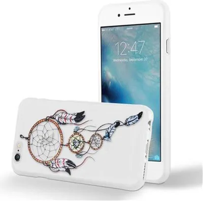 Produktbild von Cadorabo Schutzhülle für Apple iPhone 6 / 6S Hülle mit Weiß Etui Handyhülle TPU Silikon Case Cover
