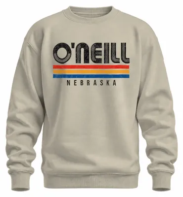 Produktbild von O'Neill Nebraska Vintage Retro 70s 80s Style Streifen USA Sweatshirt Pullover, Natur, M