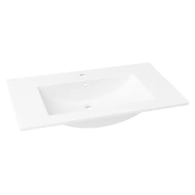 Produktbild von VILSTEIN, Einbau-Waschbecken, Keramik, Weiß, 92 cm, mit Überlauf, Nano-Beschichtung, für 45mm Ablauf, einfache Montage