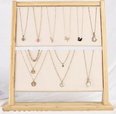 Produktbild von 360Home Bambus und Holz Halskette Regal Aufbewahrung Schmuck Ständer