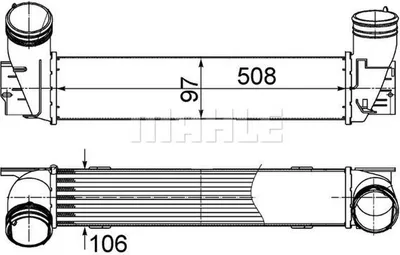 Produktbild von MAHLE CI 489 000S Ladeluftkühler LLK für BMW 3 Touring (E91) Turbo Intercooler