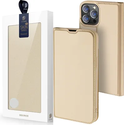 Zdjęcie produktu dla Dux Ducis Skin Pro Kabura Etui Pokrowiec Z Klapką Iphone 13 Pro Złoty