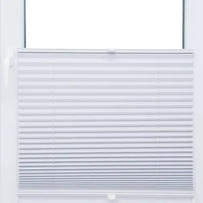 Produktbild von THERMO BLACK OUT Plissee Faltrollo WEISS BEIGE Hellgrau TAUPE SILBER 100% Verdunkelnd (130x200cm, weiss)