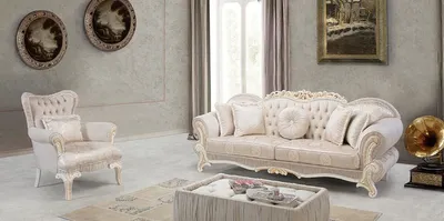 Produktbild von Casa Padrino Luxus Barock Wohnzimmer Set Rosa / Weiß / Beige - 2 Sofas mit Muster & 2 Sessel mit Muster & 1 Couchtisch - Prunkvolle Barock Wohnzimmer Möbel