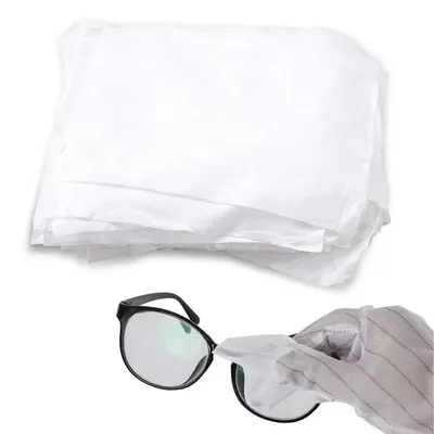 Productafbeelding van 100 microvezeldoeken: 14 x 14 cm, antistatisch, stofvrij en vezelvrij, herbruikbaar