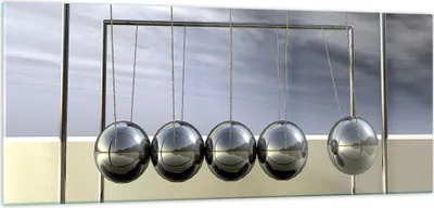 Produktbild von Bilder auf glas - Chrom Kugeln Wissenschaft - 100x40cm - Glasbilder - Wandbilder - Kunstdruck - zum Aufhängen bereit - Wanddekoration aus Glas - Glas Bilder - Wandbild auf Glas - GAB100x40-0252