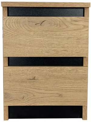 Obrázok produktu pre Nočný stolík - 28x30 cm - čierny dub - 2 zásuvky - matný - stabilný - jednoduchá montáž