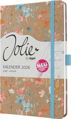 Obrázek produktu pro sigel J6807 sigel Knižní kalendář Jolie Pure 2026 "Blue Floral Serenity"