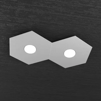 Immagine prodotto di Plafoniera Moderna Hexagon Metallo Grigio 2 Luci Led 12X2W