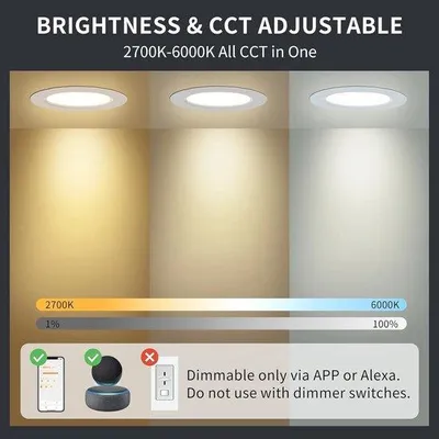 Productafbeelding van LED Inbouwspot 230V RGB Dimbaar met Warm en Koud Wit - Slimme Plafondspots voor Alexa