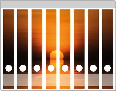 Produktbild von Wallario Ordnerrücken Sticker, selbstklebend für schmale Ordner, 8 Stück, Motiv Sonnenuntergang über dem Wasser II