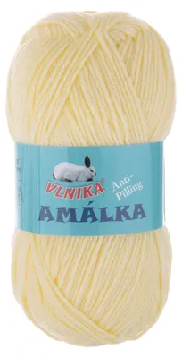 100g Strickgarn Amalka Strick-Wolle Polyacryl Anti Pilling Effekt pastellgelb