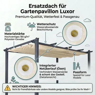 Produktbild von Ersatzdach für Pavillon Luxor 4 x 3 in beige von Jet-Line