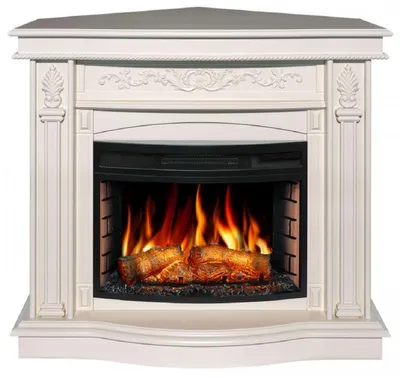 Zdjęcie produktu dla Casa Padrino Baroque LED kominek elektryczny narożny biały 111 x 99,7 x h. 97,5 cm