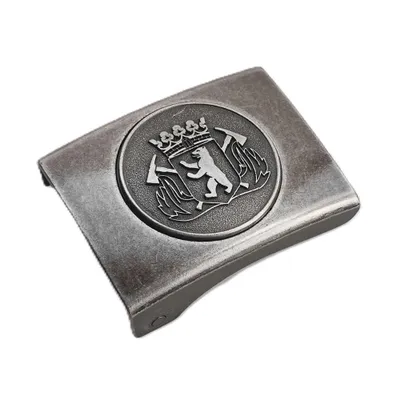 Produktbild von Koppelschloss Berliner Feuerwehr – vintage / eisengrau für Einsatzdienst / Arbeitsdienst - für 4,5 cm breite Koppelgürtel