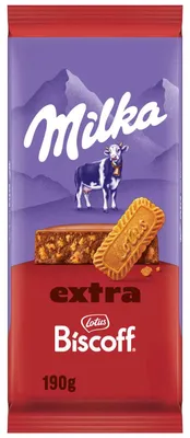 Image de Milka EXTRA Lotus Biscoff Lait Alpin Tablette de Chocolat Paquet 190g
