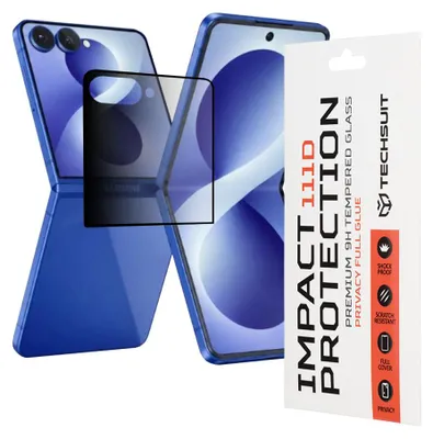 Obrázek produktu pro Techsuit - 111D Privacy Full Glue privacy ochranné sklo pro Samsung Galaxy Z Flip8 - černé