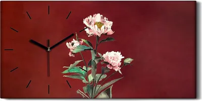 Produktbild von Leinwand Uhr Küche Wohnzimmer Bild 60x30 Gemälde Blumen Pflanzen Kunst - schwarze Hände