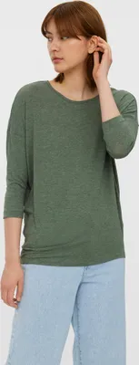 Produktbild von Einfarbiges 3/4 Shirt Basic Rundhals Langarm Oberteil VMCARLA | L