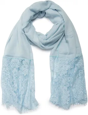 Produktbild von styleBREAKER Damen Schal mit floraler Spitze, Blumen Muster und Fransen, lange Stola, leichtes Tuch 01016112