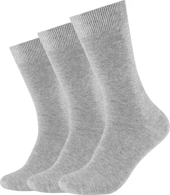 Produktbild von 3er Pack camano Comfort Baumwoll Socken Uni 0010 - light grey melange 43-46