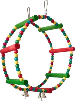 Image de Boules naturelles en bois Oiseau Perroquet Jouet de balançoire suspendue, Pomme Hamac en bois pour perroquet, Accessoires pour cage à oiseaux, Convient pour les petits oiseaux