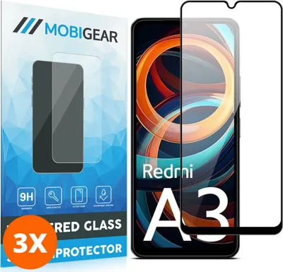 Produktbild von Mobigear Premium 9.98 Xiaomi Redmi A3 Panzerglas Gehärtetes Glas Displayschutz - Hüllenfreundlich (3er Pack)
