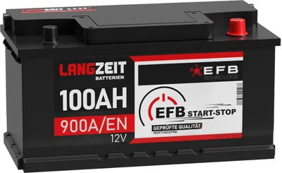 Produktbild von LANGZEIT Autobatterie EFB 12V 100Ah 900AEN Start-Stop Starterbatterie 90Ah 95Ah