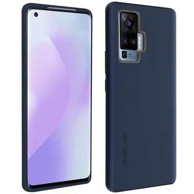 Obrázek produktu pro Originální kožené pouzdro Vivo X51 5G z pravé měkké kůže - tmavě modré