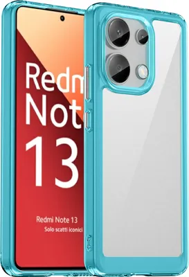 Produktbild von Schutzhülle für Xiaomi Redmi Note 13 4G Klar Rückseite Stoßfeste TPU Silikon Bumper Hülle Hellblau